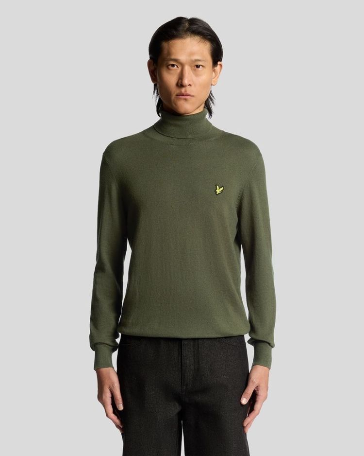 Lyle & Scott Pull Grijs heren (COTTON MERINO TURTLENECK JUMPER - KN2103VC.X848) - GL Sport (Sluis)