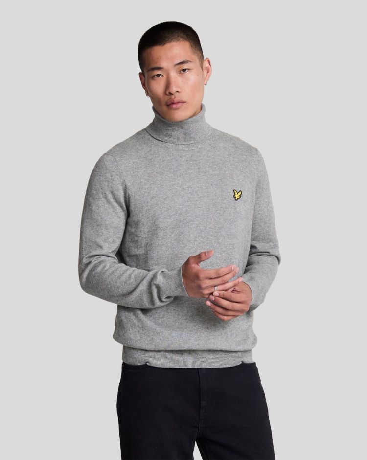 Lyle & Scott Pull Grijs heren (COTTON MERINO TURTLENECK JUMPER - KN2103V.T28) - GL Sport (Sluis)