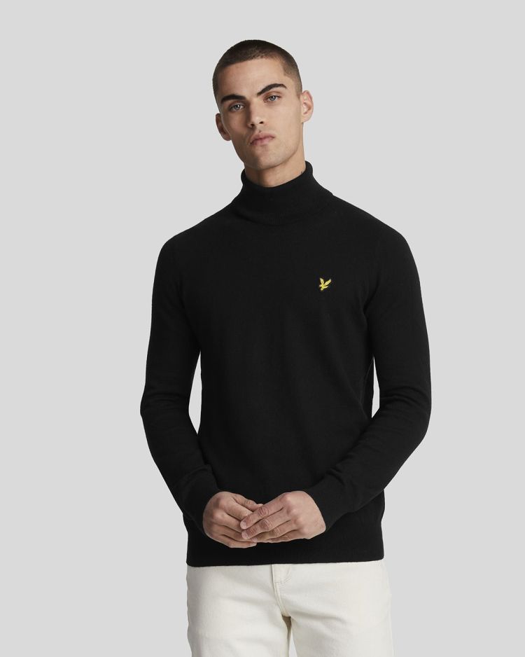 Lyle & Scott Pull Zwart heren (COTTON MERINO TURTLENECK JUMPER - KN2103V.Z865) - GL Sport (Sluis)