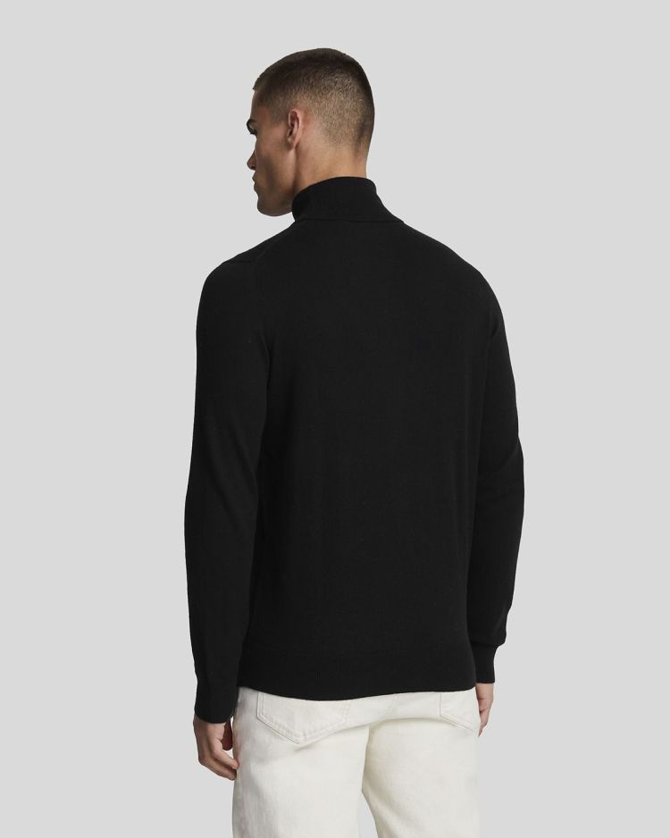 Lyle & Scott Pull Zwart heren (COTTON MERINO TURTLENECK JUMPER - KN2103V.Z865) - GL Sport (Sluis)