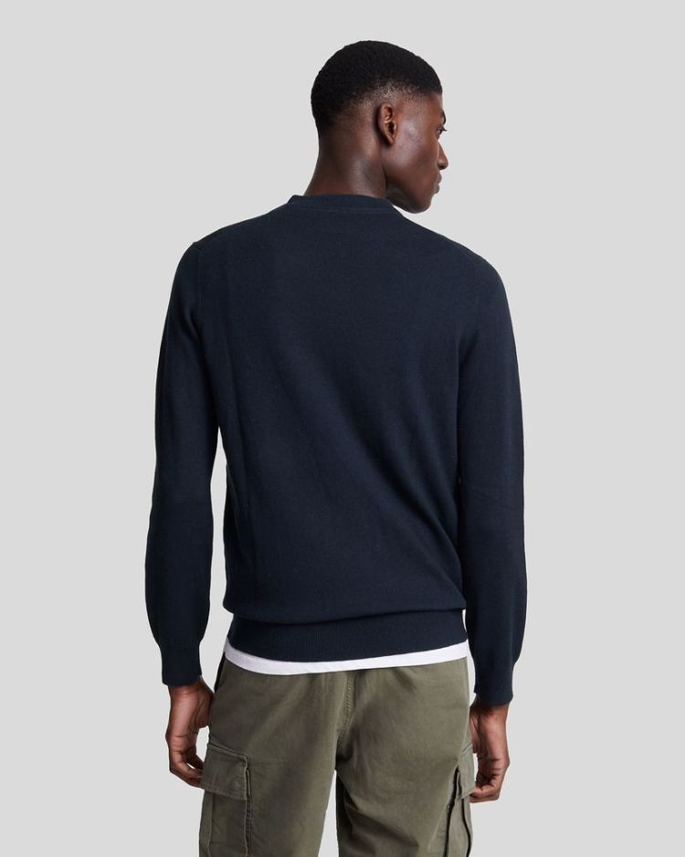Lyle & Scott Pull Blauw heren (COTTON MERINO V-NECK JUMPER - KN2111VC.Z271) - GL Sport (Sluis)
