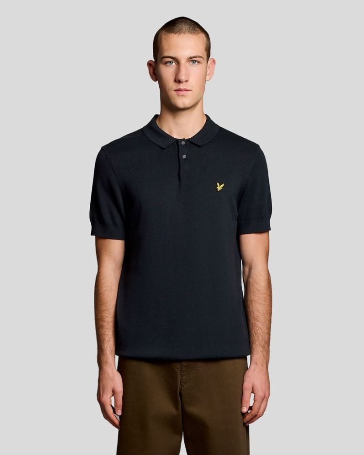 Lyle & Scott Polo Blauw heren (COTTON SS KNITTED POLO - KN2412V.Z271) - GL Sport (Sluis)