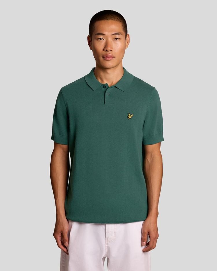 Lyle & Scott Polo Groen heren (COTTON SS KNITTED POLO - KN2412V.W130) - GL Sport (Sluis)