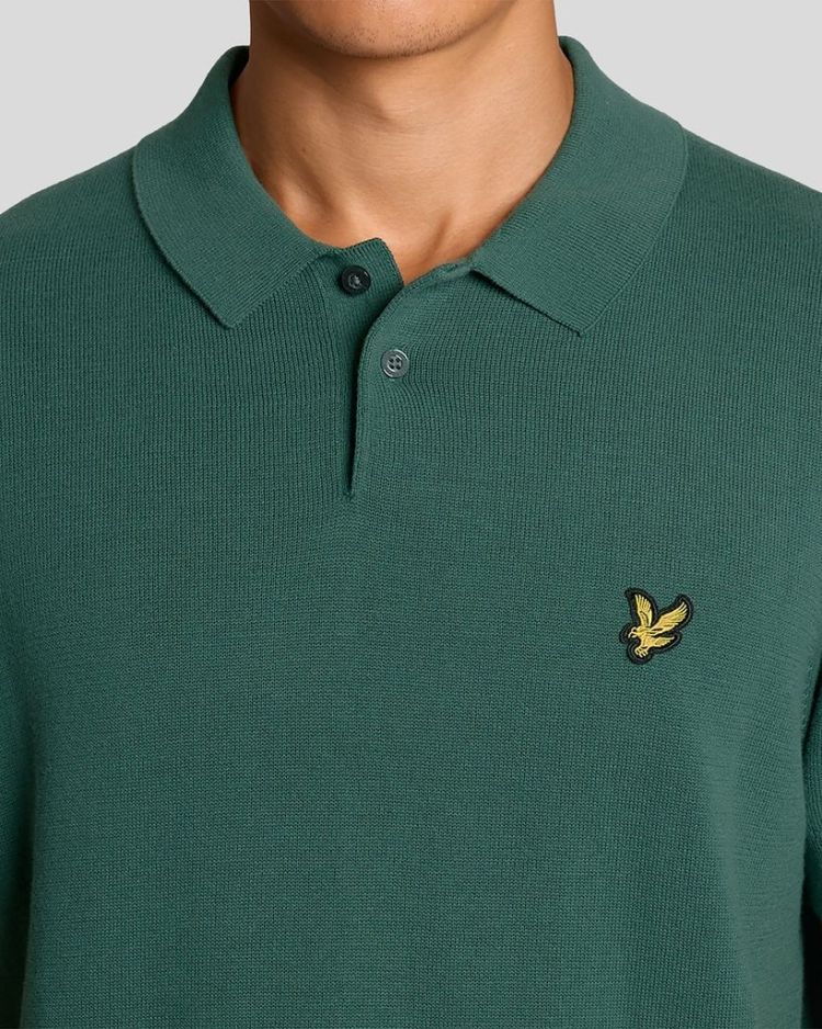 Lyle & Scott Polo Groen heren (COTTON SS KNITTED POLO - KN2412V.W130) - GL Sport (Sluis)