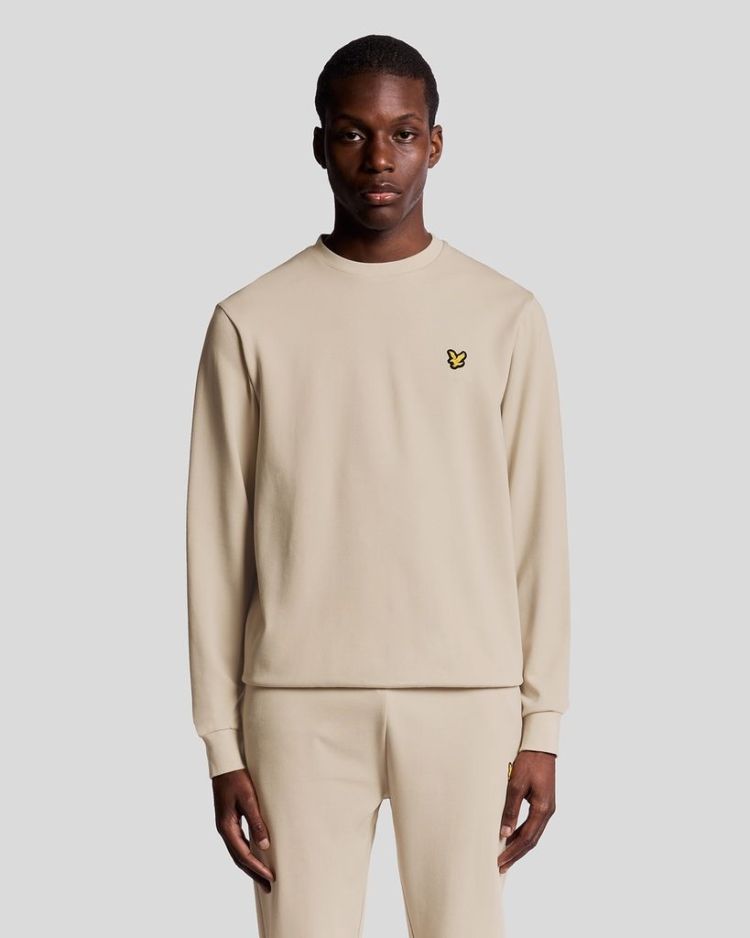 Lyle & Scott Sweater Beige heren (CREW NECK FLY FLEECE - ML2380SP.X924) - GL Sport (Sluis)