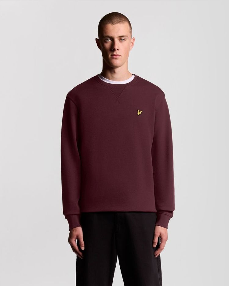Lyle & Scott Sweater Bordeaux heren (CREW NECK SWEATSHIRT - ML424VOG.Z562) - GL Sport (Sluis)