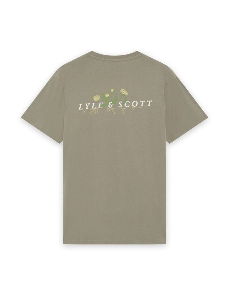 Lyle & Scott T-shirt Bruin heren (DANDELION SCRIPT GRAPHIC T-SHIRT - TS2417V.Y129) - GL Sport (Sluis)