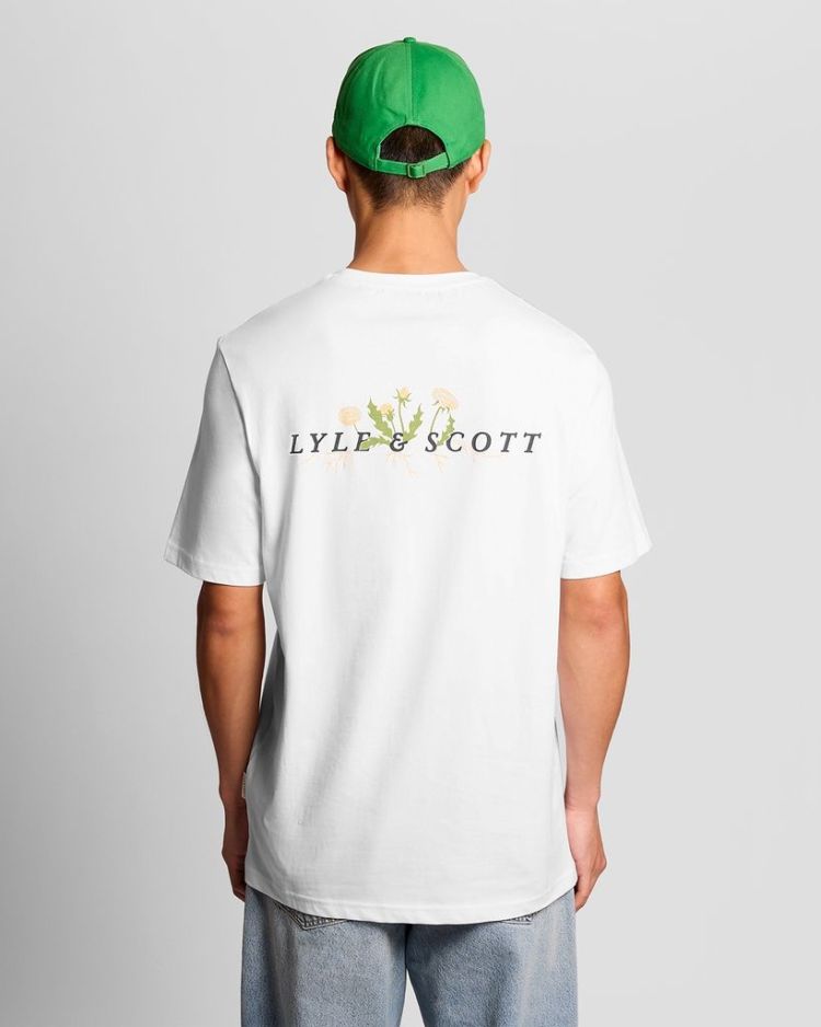 Lyle & Scott T-shirt Wit heren (DANDELION SCRIPT GRAPHIC T-SHIRT - TS2417V.626) - GL Sport (Sluis)
