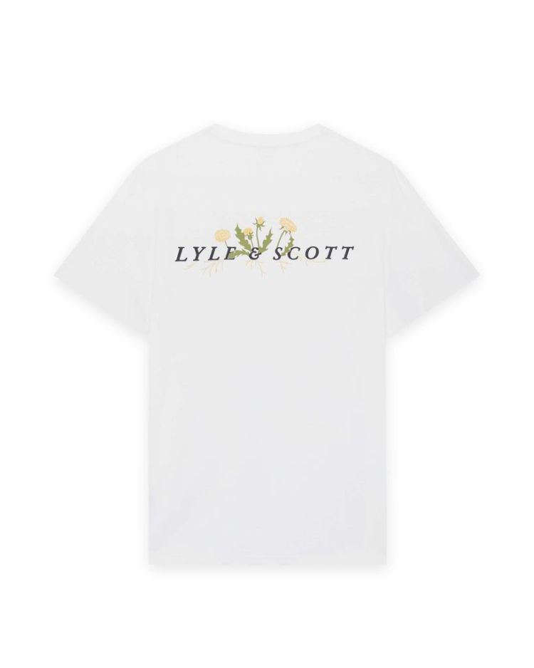 Lyle & Scott T-shirt Wit heren (DANDELION SCRIPT GRAPHIC T-SHIRT - TS2417V.626) - GL Sport (Sluis)