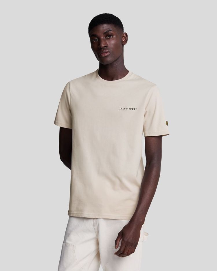 Lyle & Scott T-shirt Beige heren (EMBROIDERED T-SHIRT - TS2007V.X239) - GL Sport (Sluis)