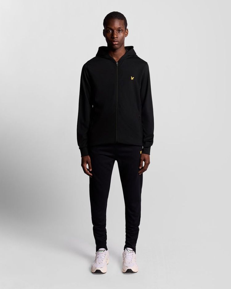 Lyle & Scott Vest Zwart heren (FULL ZIP FLY FLEECE HOODIE - ML2382SP.Z865) - GL Sport (Sluis)