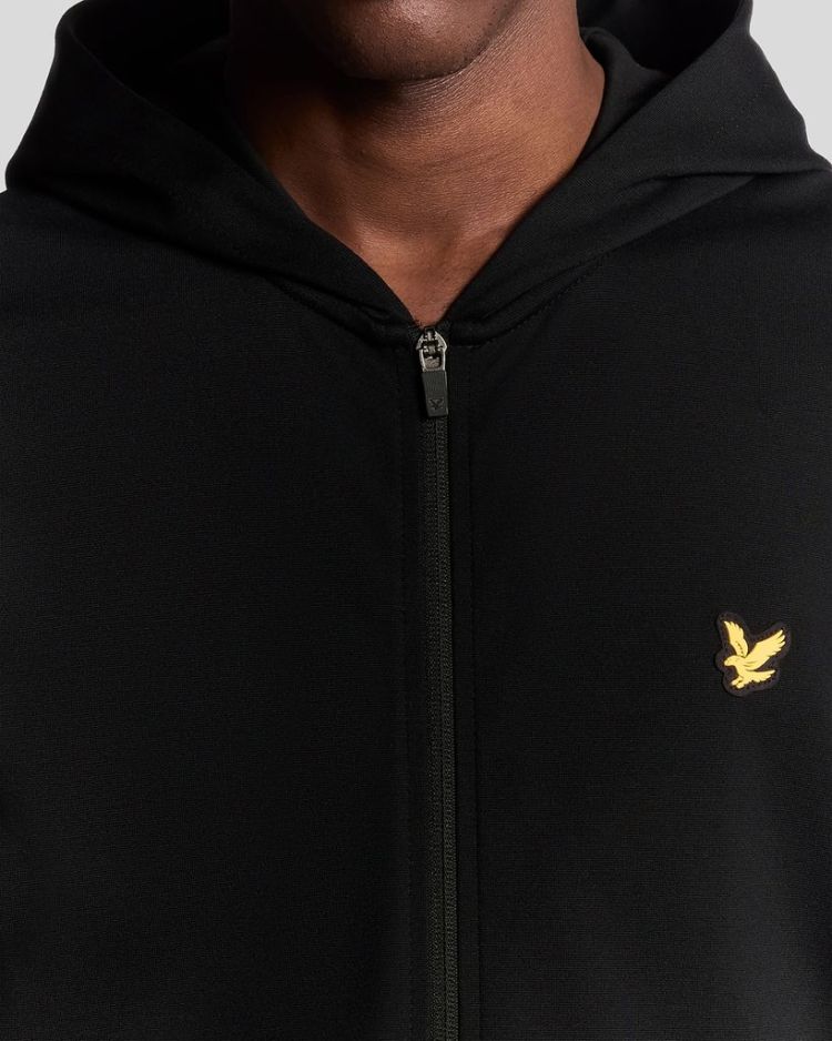Lyle & Scott Vest Zwart heren (FULL ZIP FLY FLEECE HOODIE - ML2382SP.Z865) - GL Sport (Sluis)