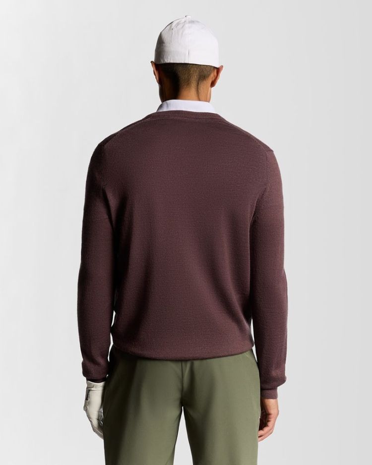 Lyle & Scott Pull Rood heren (GOLF V-NECK PULLOVER - KN2168G.Z292) - GL Sport (Sluis)