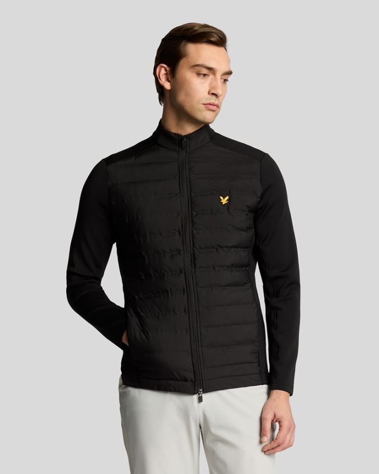 Lyle & Scott Jas Zwart heren (HYBRID QUILTED FULL ZIP GOLF JACKET - JK2260G.Z865) - GL Sport (Sluis)