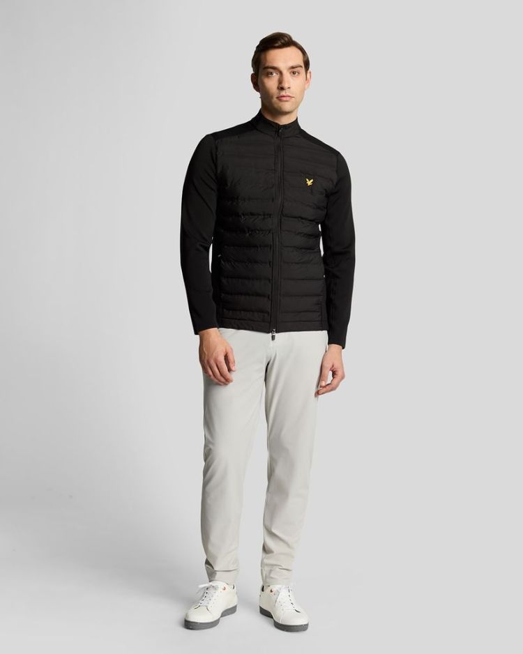 Lyle & Scott Jas Zwart heren (HYBRID QUILTED FULL ZIP GOLF JACKET - JK2260G.Z865) - GL Sport (Sluis)