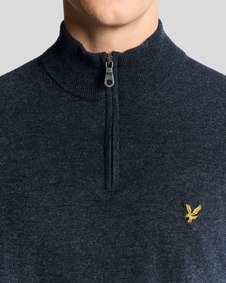 Lyle & Scott Pull Blauw heren (LAMBSWOOL BLEND QUARTER ZIP JUMPER - KN2330V.Z56) - GL Sport (Sluis)