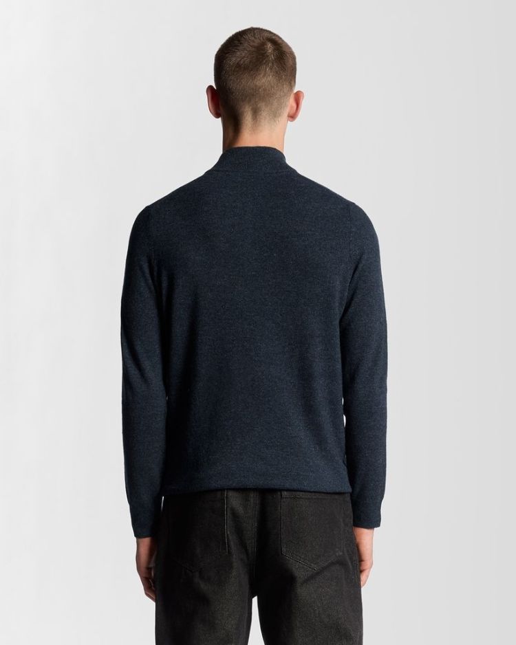 Lyle & Scott Pull Blauw heren (LAMBSWOOL BLEND QUARTER ZIP JUMPER - KN2330V.Z56) - GL Sport (Sluis)