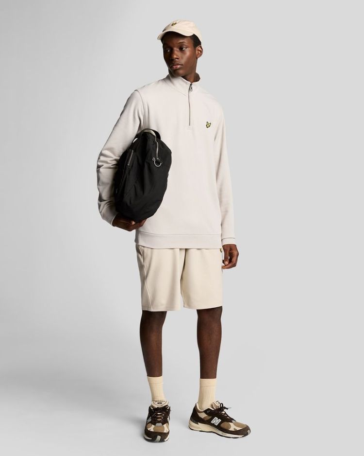 Lyle & Scott Sweater Beige heren (LOOPBACK QUARTER ZIP SWEAT - ML2022V.W870) - GL Sport (Sluis)