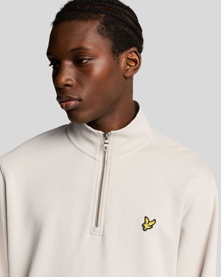 Lyle & Scott Sweater Beige heren (LOOPBACK QUARTER ZIP SWEAT - ML2022V.W870) - GL Sport (Sluis)