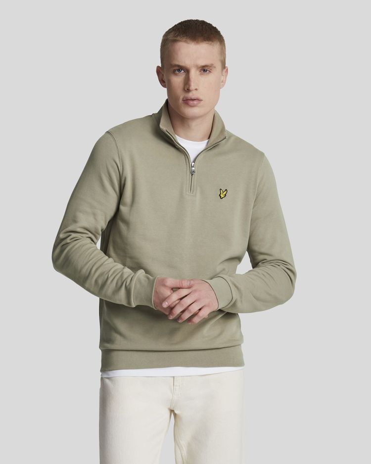 Lyle & Scott Sweater Beige heren (LOOPBACK QUARTER ZIP SWEAT - ML2022V.X309) - GL Sport (Sluis)