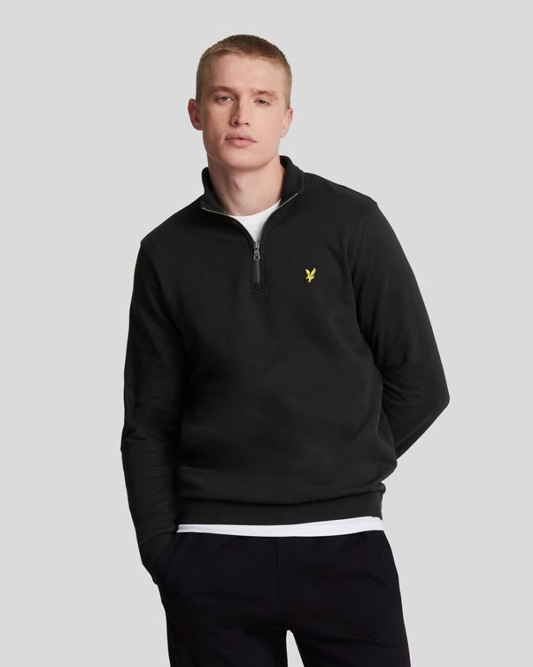 Lyle & Scott Vest Zwart heren (LOOPBACK QUARTER ZIP SWEAT - ML2022V.Z865) - GL Sport (Sluis)