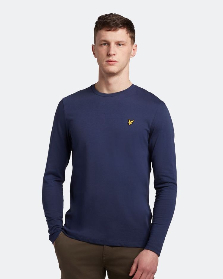 Lyle & Scott T-shirt Blauw heren (PLAIN L/S T-SHIRT - TS512VOG.Z99) - GL Sport (Sluis)
