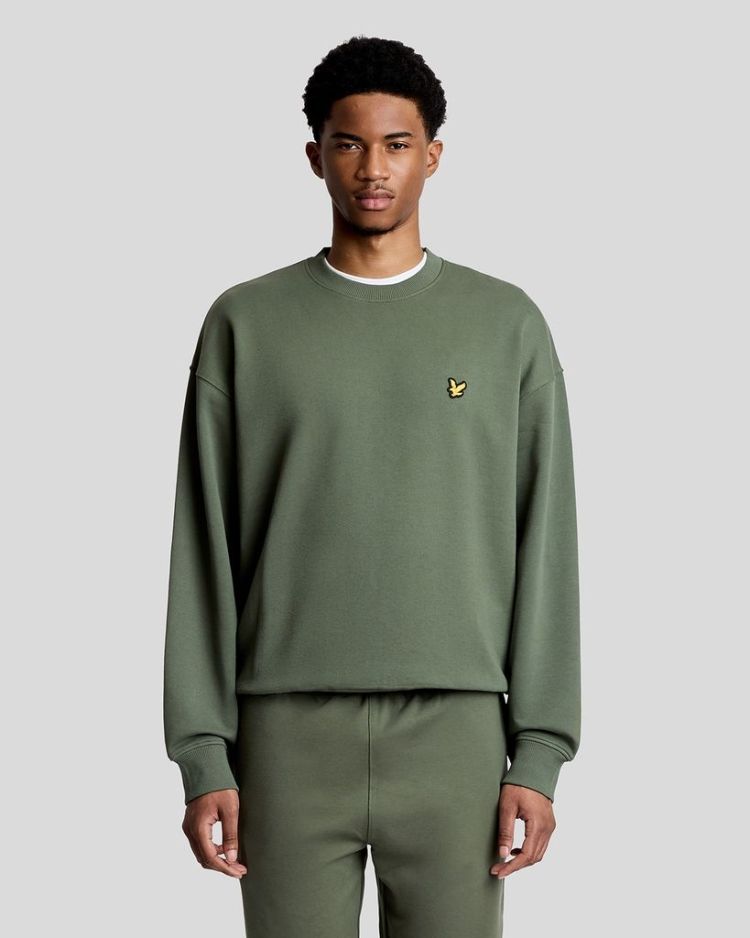 Lyle & Scott Sweater Groen heren (RELAXED SPORTS 1874 CREWNECK SWEATSHIRT - ML2640SP.X65) - GL Sport (Sluis)