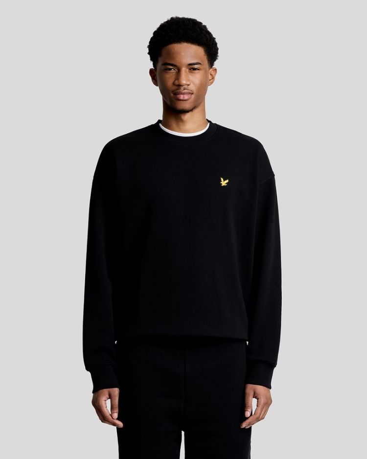 Lyle & Scott Sweater Zwart heren (RELAXED SPORTS 1874 CREWNECK SWEATSHIRT - ML2640SP.Z865) - GL Sport (Sluis)