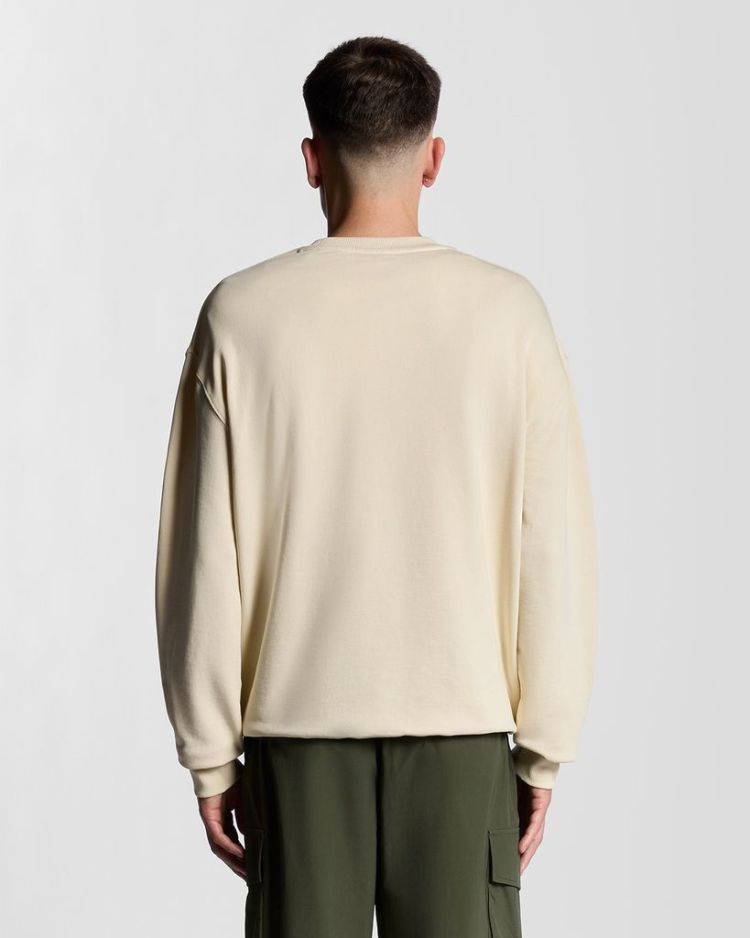 Lyle & Scott Sweater Beige heren (SCRIPT BRUSHBACK CREW NECK SWEATSHIRT - ML2320V.X869) - GL Sport (Sluis)