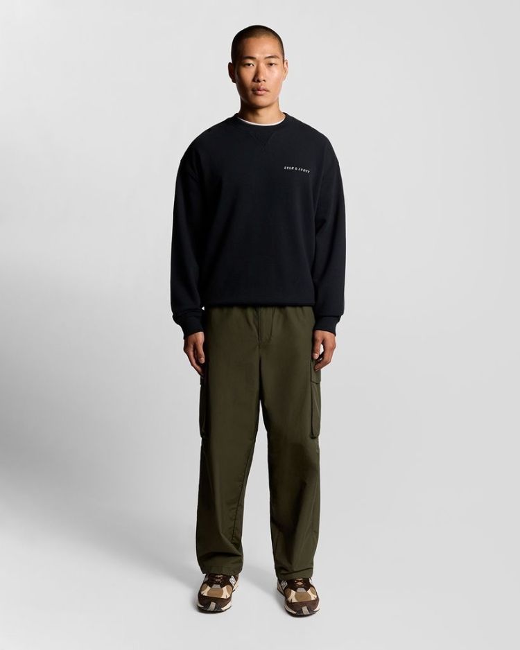 Lyle & Scott Sweater Blauw heren (SCRIPT BRUSHBACK CREW NECK SWEATSHIRT - ML2320V.Z271) - GL Sport (Sluis)