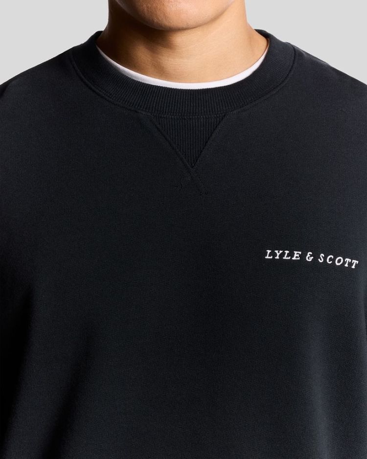 Lyle & Scott Sweater Blauw heren (SCRIPT BRUSHBACK CREW NECK SWEATSHIRT - ML2320V.Z271) - GL Sport (Sluis)