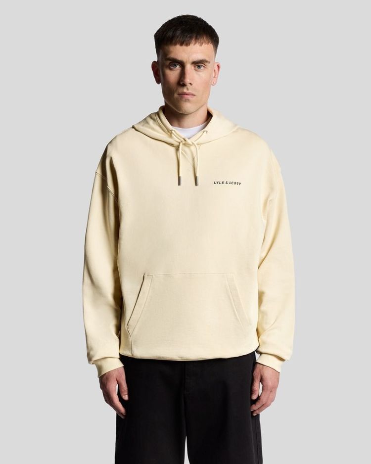 Lyle & Scott Hoodie Beige heren (SCRIPT BRUSHBACK PULLOVER HOODIE  - ML2321V.X869) - GL Sport (Sluis)