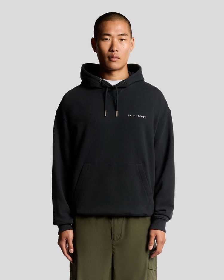 Lyle & Scott Hoodie Blauw heren (SCRIPT BRUSHBACK PULLOVER HOODIE  - ML2321V.Z271) - GL Sport (Sluis)