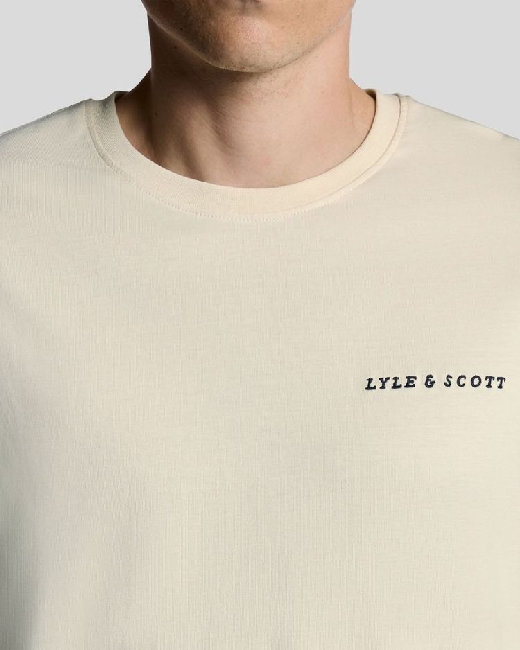 Lyle & Scott T-shirt Beige heren (SCRIPT T-SHIRT - TS2300V.X869) - GL Sport (Sluis)