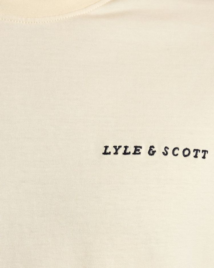 Lyle & Scott T-shirt Beige heren (SCRIPT T-SHIRT - TS2300V.X869) - GL Sport (Sluis)