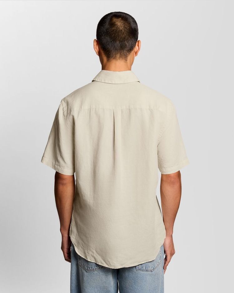 Lyle & Scott Overhemd Beige heren (SHORT SLEEVE LINEN BLEND SHIRT - SW2411V.W870) - GL Sport (Sluis)