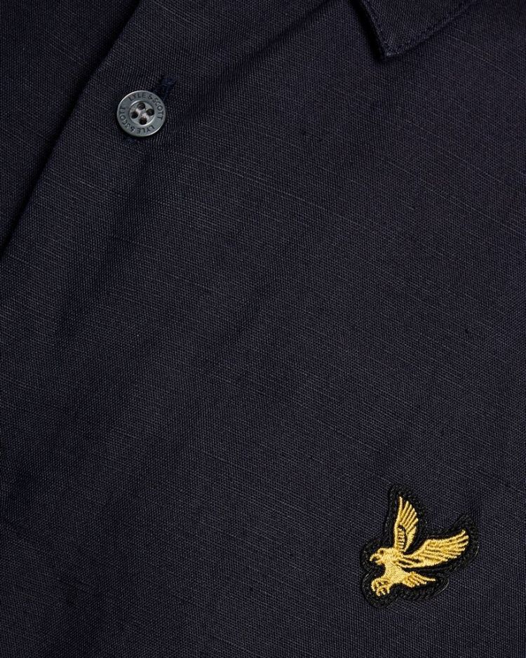 Lyle & Scott Overhemd Blauw heren (SHORT SLEEVE LINEN BLEND SHIRT - SW2411V.Z271) - GL Sport (Sluis)