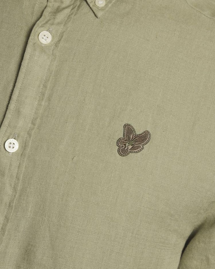 Lyle & Scott Overhemd Groen heren (SHORT SLEEVE LINEN SHIRT - SW2449V.Y084) - GL Sport (Sluis)