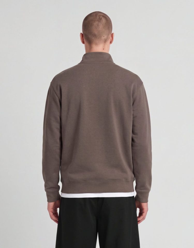 Lyle & Scott Sweater Taupe heren (SUPERFINE QUARTER ZIP SWEATSHIRT - ML2258TONT.Y268) - GL Sport (Sluis)