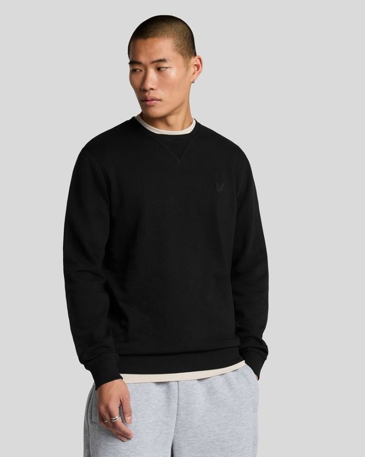 Lyle & Scott Sweater Zwart heren (TONAL CREW NECK SWEATSHIRT - ML424TON.Z865) - GL Sport (Sluis)