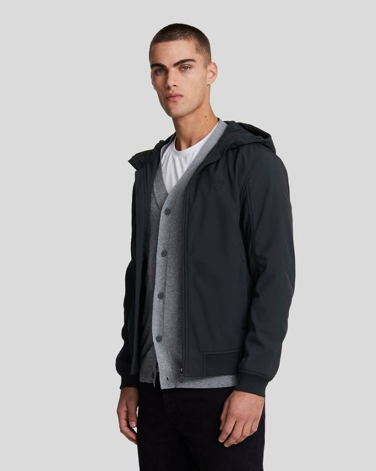 Lyle & Scott Jas Zwart heren (TONAL FLEECE BACK SOFTSHELL JACKET - JK2110TON.Z865) - GL Sport (Sluis)