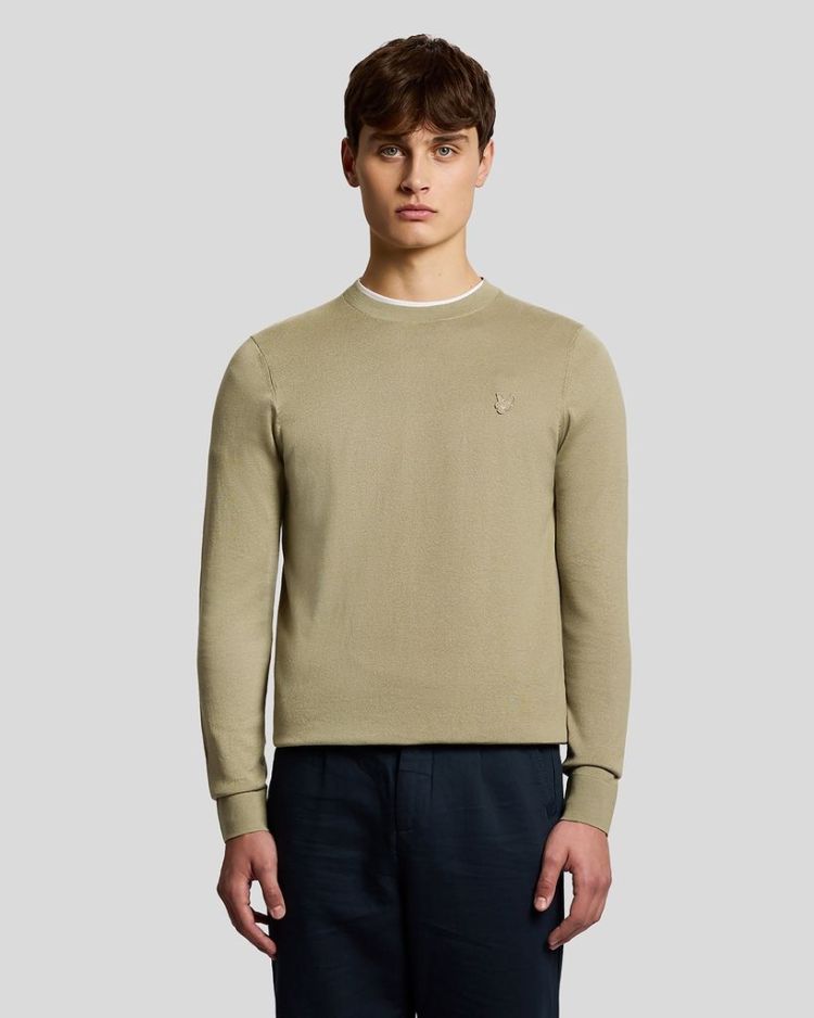 Lyle & Scott Pull Groen heren (TONAL SUPERFINE CREW NECK JUMPER - KN2235TON.X309) - GL Sport (Sluis)
