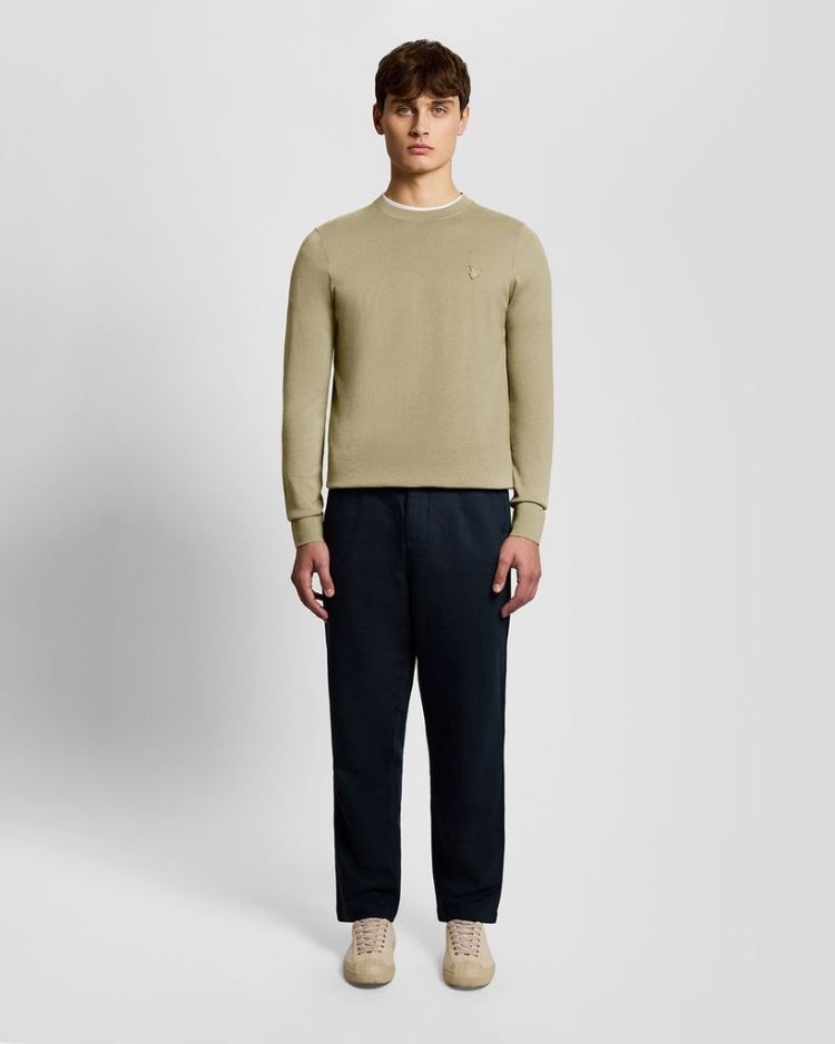 Lyle & Scott Pull Groen heren (TONAL SUPERFINE CREW NECK JUMPER - KN2235TON.X309) - GL Sport (Sluis)
