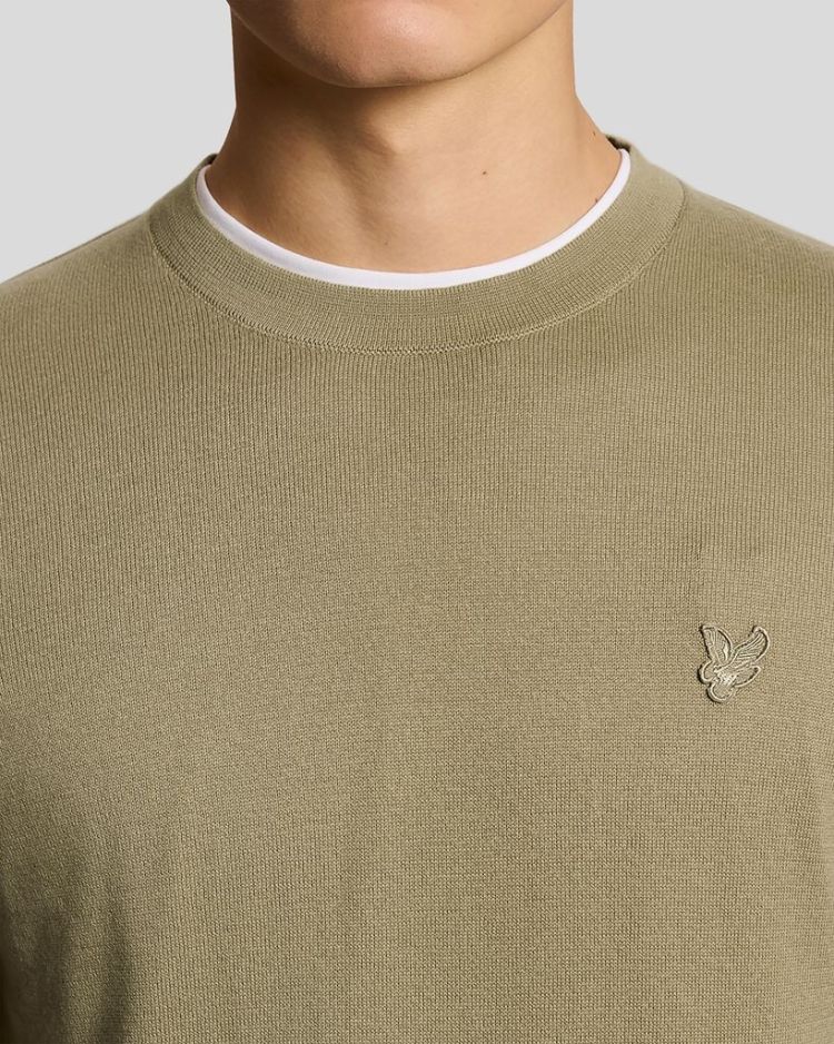 Lyle & Scott Pull Groen heren (TONAL SUPERFINE CREW NECK JUMPER - KN2235TON.X309) - GL Sport (Sluis)
