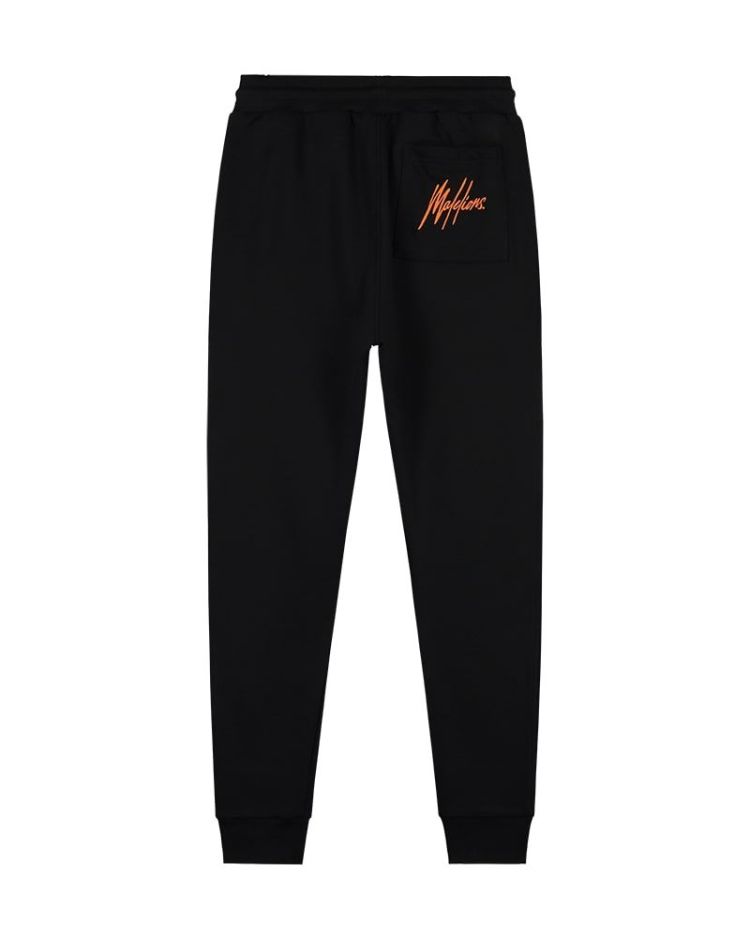 Malelions Joggingbroek Zwart heren (MEN BASIC SWEATPANTS - MM2-AW24-49.BLACK/ORANGE) - GL Sport (Sluis)