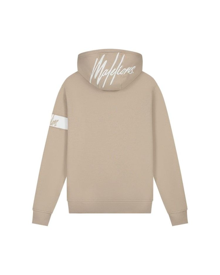 Malelions Hoodie Taupe heren (MEN CAPTAIN HOODIE 2.0 - MM2-AW24-41.TAUPE/WHT) - GL Sport (Sluis)