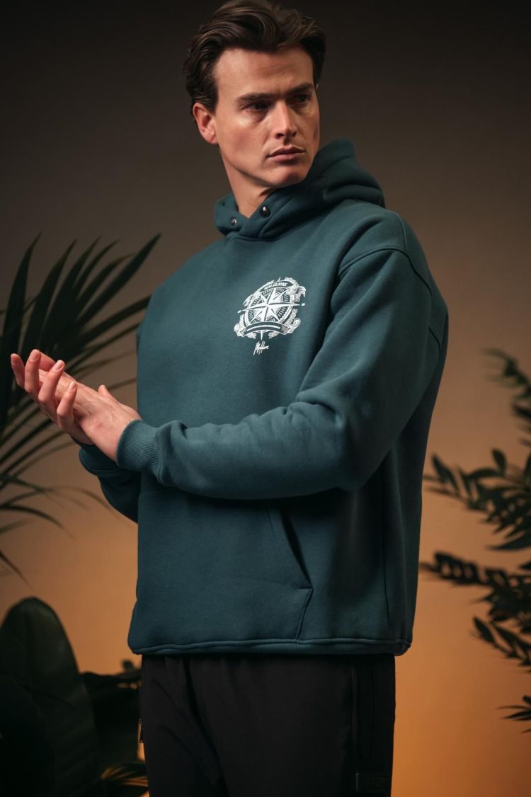 Malelions Hoodie Groen heren (MEN COMPASS HOODIE - MM1-SS25-25.PGREEN) - GL Sport (Sluis)