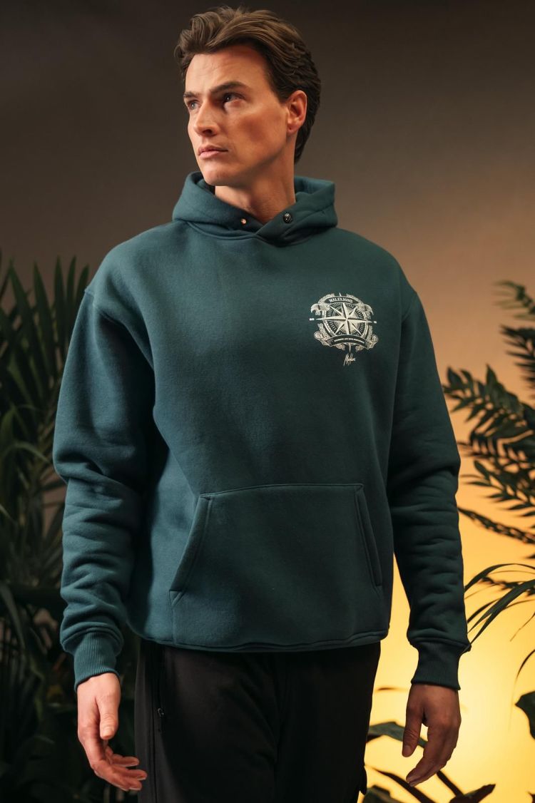 Malelions Hoodie Groen heren (MEN COMPASS HOODIE - MM1-SS25-25.PGREEN) - GL Sport (Sluis)