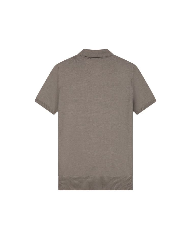 Malelions Polo Taupe heren (MEN KNITTED PATCH POLO - MM2-SS25-35.TAUPE) - GL Sport (Sluis)