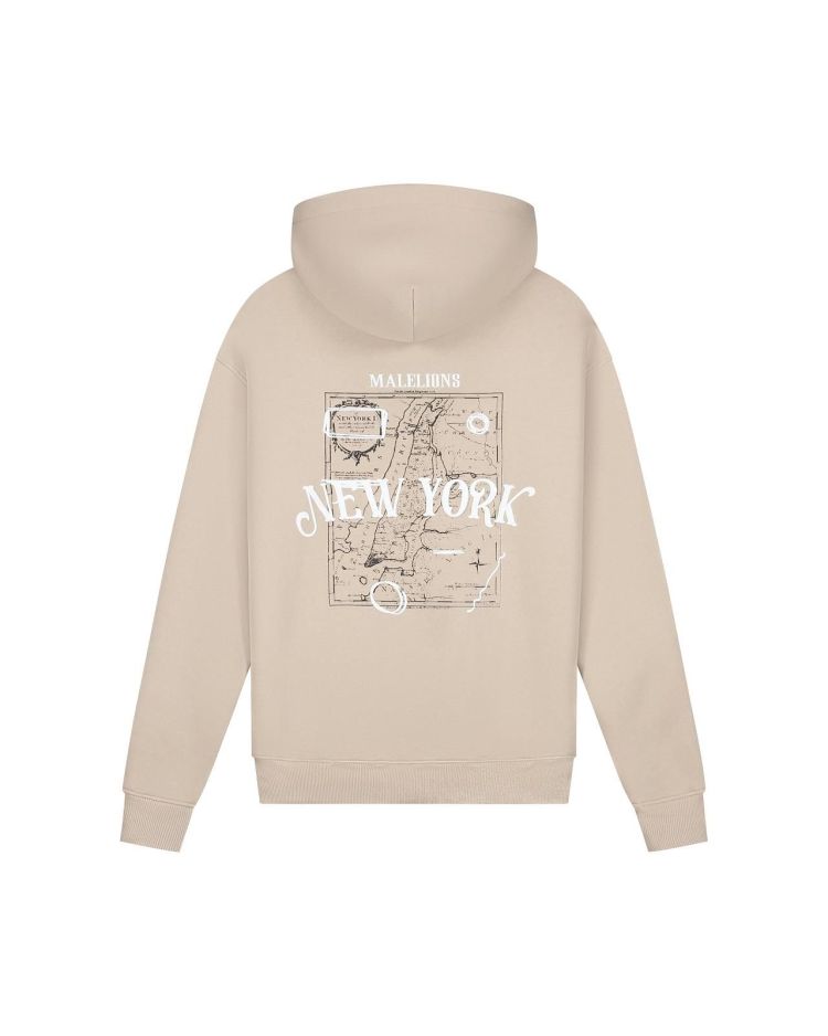 Malelions Hoodie Beige heren (MEN NEW YORK HOODIE - MM1-AW24-53.BEIGE) - GL Sport (Sluis)